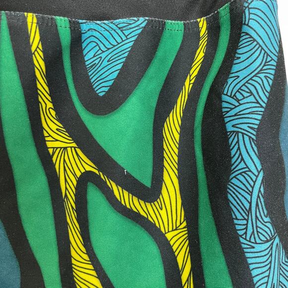 INKnBurn Womens Cropped Tights Size 6 Turtle Multi Run Jog Train Art Gym Workout - Picture 5 of 8